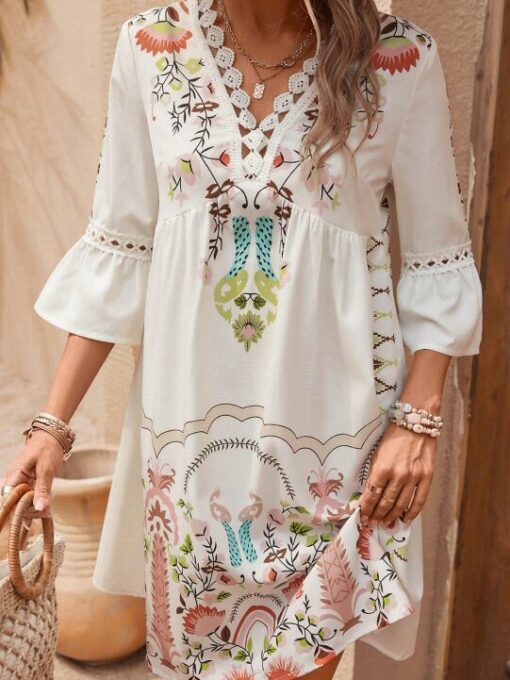 Beige Short Dress