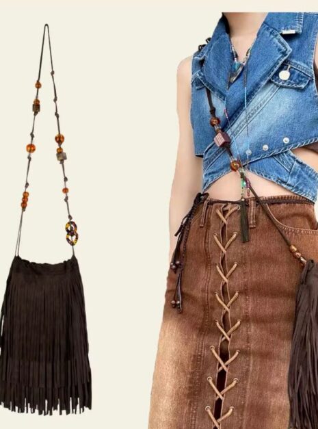 sac a main frange noir 4
