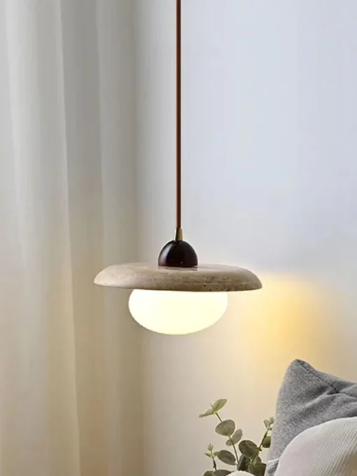 Suspension en travertin D25 cm