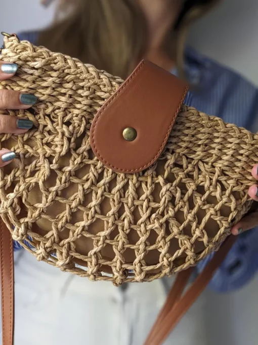 Sac à bandoulière en paille Naïa