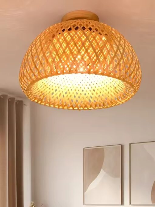 Plafonnier en rotin cloche D30 cm