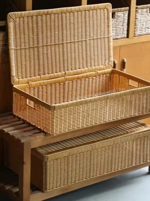 Boîte de rangement en rotin 80 x 60 x 40 cm