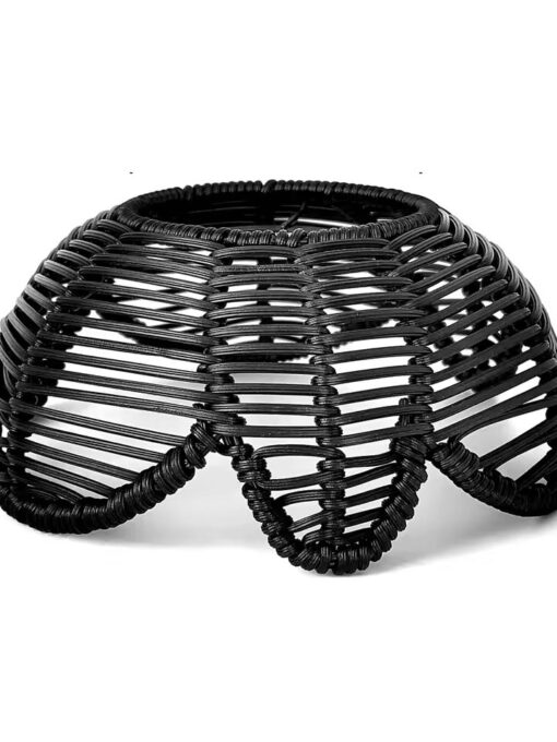 Abat-jour rotin naturel NOIR D20.5 cm