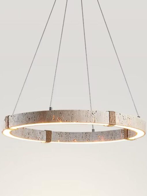 Lustre en travertin naturel D50 cm