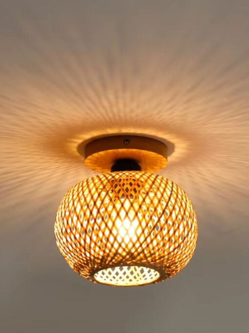 Plafonnier en rotin cloche D20 cm