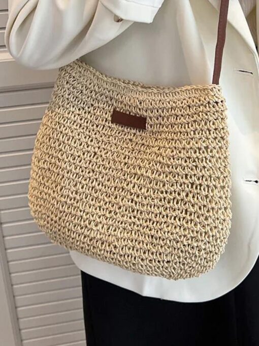Sac en paille avec bandoulière Lajah