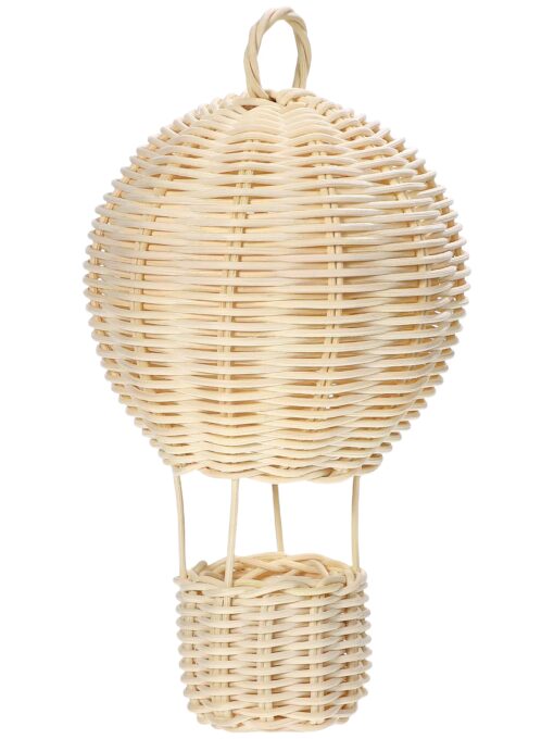 Montgolfière en rotin 10x18 cm