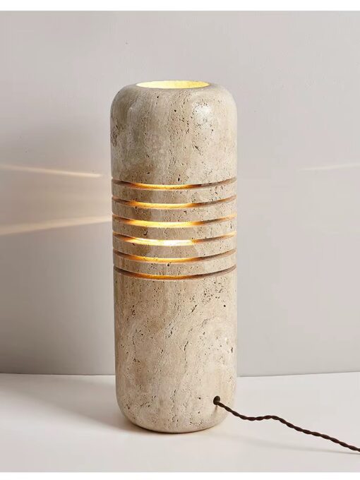 Lampe à poser en travertin design H50 cm